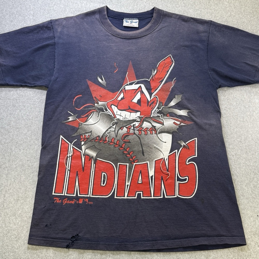 Vintage 1995 Cleveland Indians MLB Tee Chief Wahoo‎ The Game USA XL